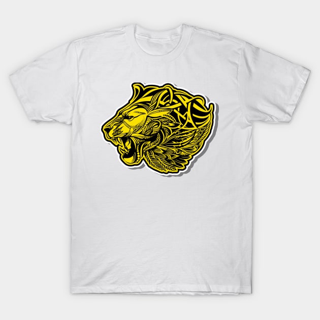 Lion head illustration T-Shirt by blackdesain99